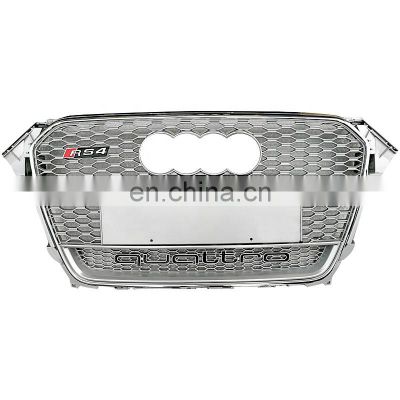 ABS front grill for Audi A4 B85 high quality front bumper grille silver honeycomb mesh facelift RS4 quattro 2013-2015