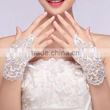 C23357B wholesale bridal wedding lace gloves