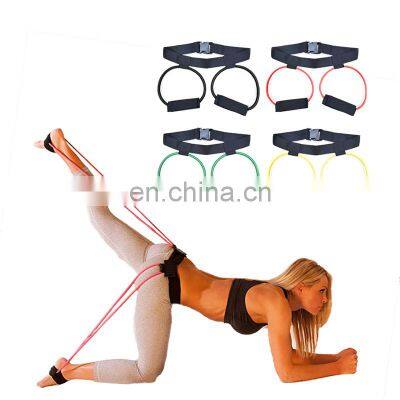 Custom workout pink ankle fitness gym latex resistance bands tube set