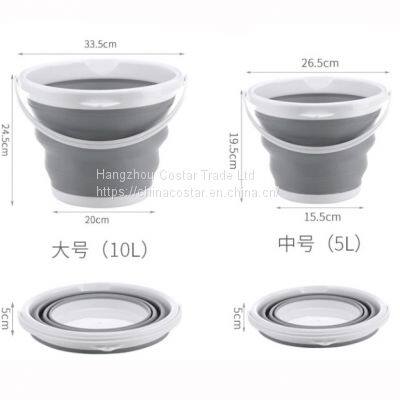 Folding Collapsible Bucket With Strong, Flexible, Compact, BPA Free Design and Sturdy Handle for Hiking Camping and Outdoor photo-5