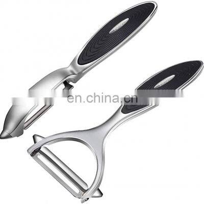 Vegetable Peelers for kitchen Y-Shaped and I-Shaped Stainless Steel Peelers with Ergonomic Non-Slip Handle & Sharp Blade 2PCS