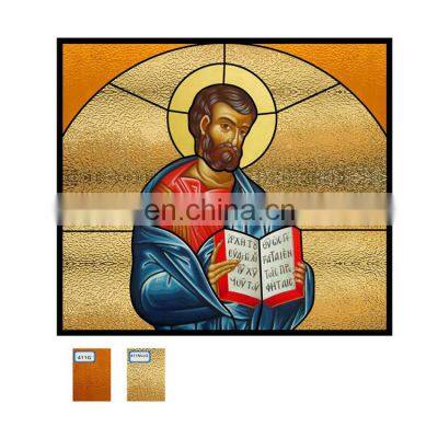 Chinese Stain Glass Supplier Custom Made Architectural Art Glass Church Doors And Windows Glass Panels Inlaid Stained Glss Sheet photo-3
