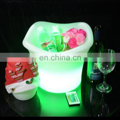 LED Ice Bucket Multiple Capacity Custom KTV/ Nightclub Party rechargeable luxury flashing wine plastic Glowing LED ice bucket