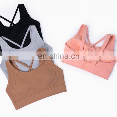 Fast Delivery Fixed Pads Adjustable Sports Training Bra Shockproof High Impact Workout Exercise Clothing Ladies Gym Yoga Bra Top