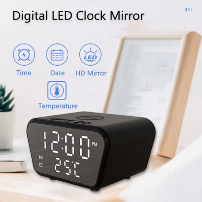 Universal Wireless Charger With Digital Clock Portable Chargers 15W Fast Wireless Charger Stand photo-3
