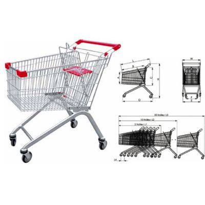 European Style Supermarket Metal Shopping Hand Trolley