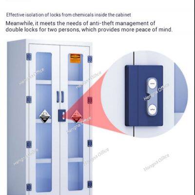 Corrosion Resistant Laboratory PP Cabinet with Double Upper Glass Filo Doors  for Semiconductor Manufacturing| Strong Acid & Base Protection