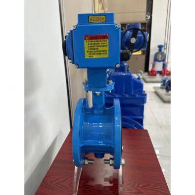 Electric Actuator Ip68 220V DN100 PN16 Ductile Iron Actuated Electric Flange Type Motorized Butterfly Valve photo-2
