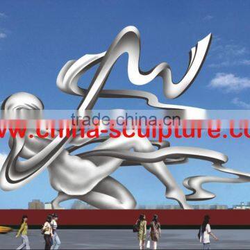 Modern Abstract Stainless steel Figure Sculpture for urban decoration