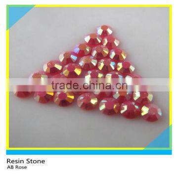 Iron On Flatback Loose Round Resin Stone For Motif Transfer ss10 AB Rose Rhinestone Epoxy Stone