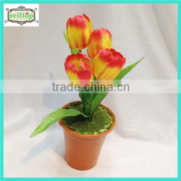 cheap 20cm 3heads silk tulip artificial bonsai plants wholesale