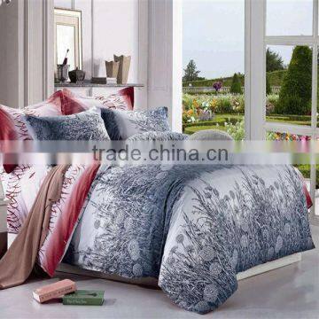 Pigment Print Plant Bedding Cotton Duvet Cover Bed Set