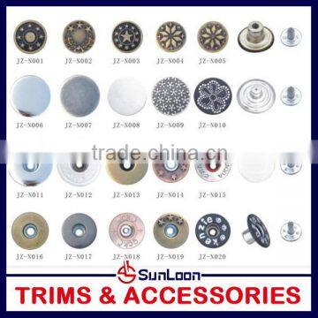 Newest Crazy Selling professional metal brass jeans button