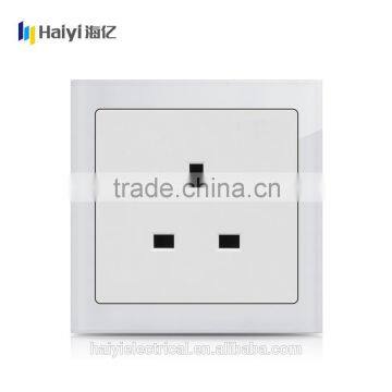 UK 13A Socket White Glass CE BS Approved UK Standard Electrical Wall Socket