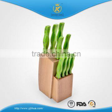KITCHEN KING ABS Handle Chef/slicer/bread/utility/paring Knife Set With Wooden Block