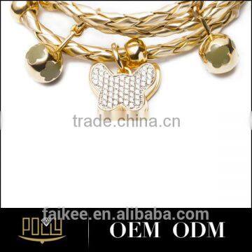 Fashionable 925 Sterling Silver & PU Hand Catenary Link Butterfly Custom Bracelet photo-3