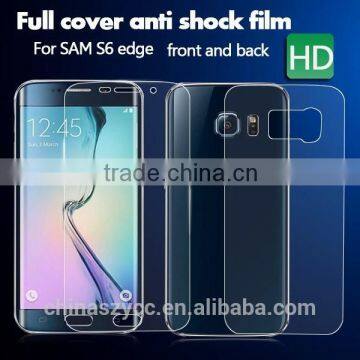 New Arrival Full Screen Clear Anti-shock Screen Protector Wholesale for Samsung Galaxy s6 Edge Free Sample