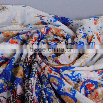 Best Selling Fresh Color Paisley Print Cotton Hijab Scarf Women photo-3