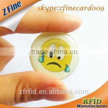 Round Mini Cute Crystal Epoxy Smart Expression Souvenir Cards