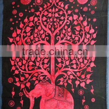 Small Size Multicolored Tapestry Wall Hanging Throw Wholesale Indian Bedsheet