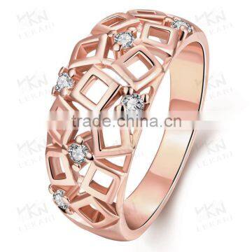 KZCR327 LKN 2015 Fashion Jewelry Rose Gold Plated Zircon Wedding Ring