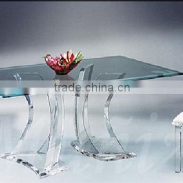 hot sale acrylic table glass dining furnitures use for hotel