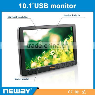 10.1 hidden bracket resistive touch screen lcd monitor with USB input