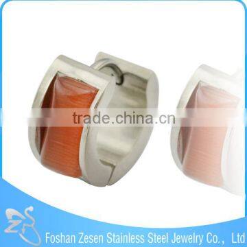 ZS13040 Stainless Steel Hoop Earrings Manufacturer Wholesale Fashion Red Coral Earring