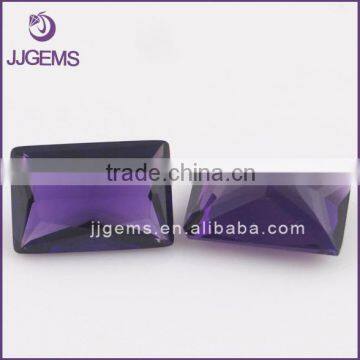 Lab Created Rectangle Amethyst Synthetic Gems Hydrothermal Quartz
