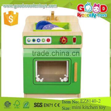 2015 New design solid wood kids kitchen set, Mini dishwasher Non-toxic children toy kitchen set