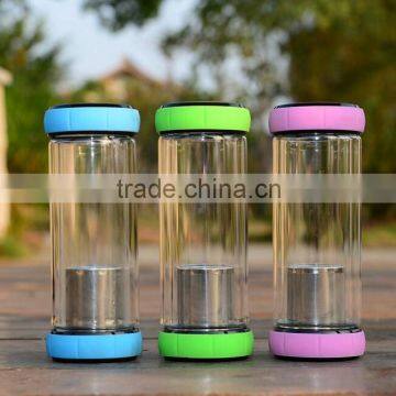 Good Quality Chinese Factory Whole Double Walled Glass Infuser Tea Bottle photo-3