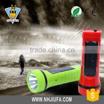 Plastic Body Rechargeable Battery Solar Torch Led Solar Flashlight