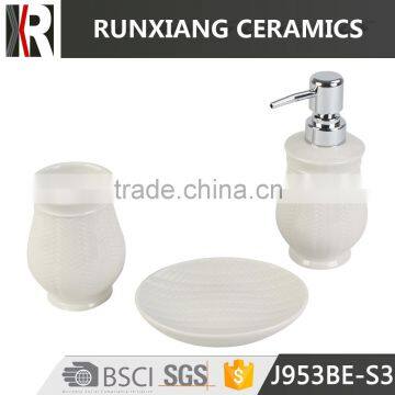 modern design glazed white ceramic bathroom accessories set