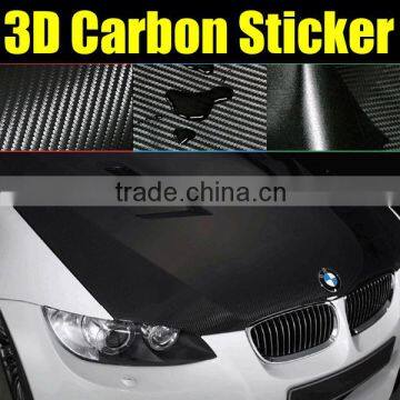 Black 3D carbon fiber car wrap vinyl film 1.52*30m