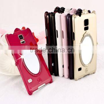 Best Selling Rose Flower Engraved PC Material with Mirror Back Cover Cell Phone Cases for Samsung S5 I9600