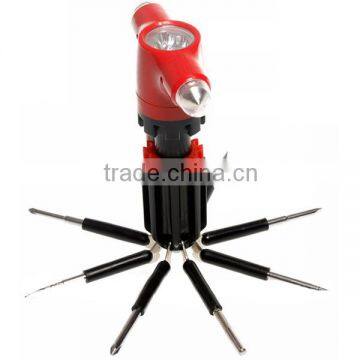 T-SMILE 8in1 Car Safety Hammer Flashlight Screwdriver Safety Hammer For Car photo-2