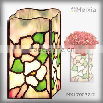 MX170037-2 china wholesale tiffany style stained glass vase for home decoration