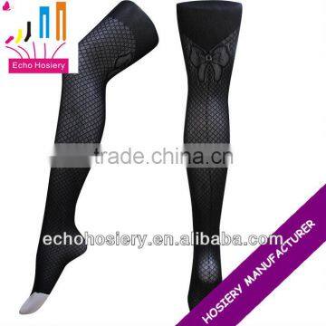 women fishnet tights with bow at back