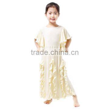 2016 in July the latest milk white cotton long dress for baby girls