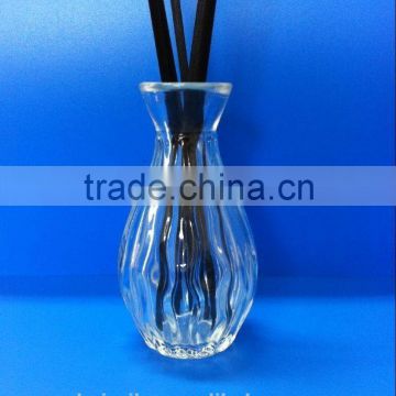 New arrival wholesale room diffuser 100ml engraving diffuser glass bottle with black fiber stick