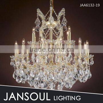 19 lights modern gold crystal chandelier for living room