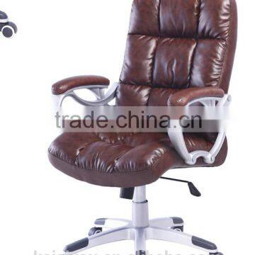 Factory Direct Supply Swivel Purplish Red Leather Office Chair