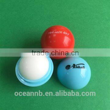 Round outstand ball shape lip balm print logo for promotion