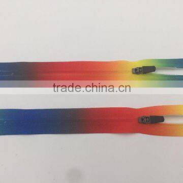 Nice price rainbow color Nylon zipper importer