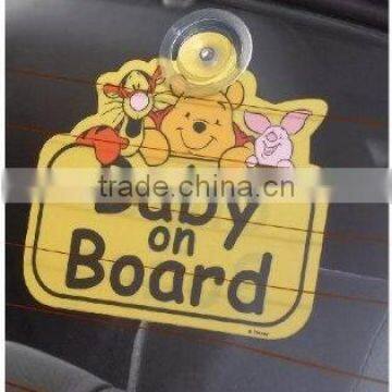 removable car sign stick on window to remind safety (M-CS035)