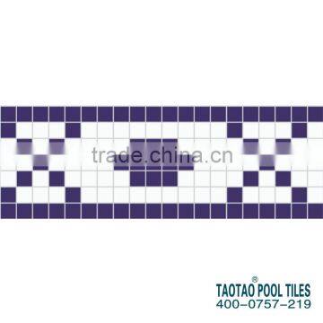 150x300 Decorative Tile Border Line With Glass Mosaic for Pool photo-6