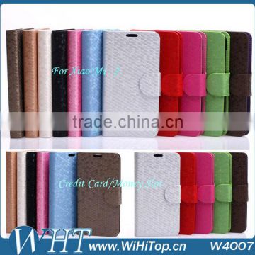 Leather Stand/Diamond Leather Case/Credit Card Skin Cover For Xiao Mi 2A.For Xiao Mi 2A Leather Wallet Case.