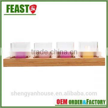 Cheap Glass Candle Holders With Wood Stand photo-4