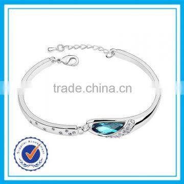 Latest design hot sale 2015 trends plated pure silver bracelet