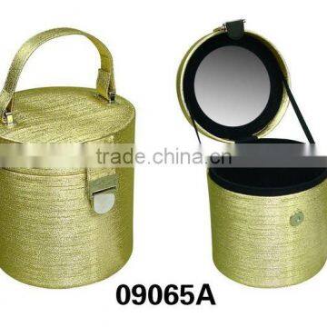 fashional cylinder jewelry box with handle&mirror